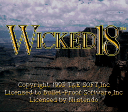 Wicked 18 Golf Title Screen
